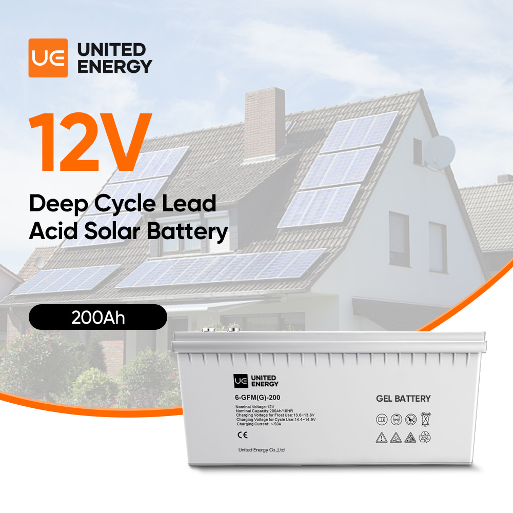 Batería de ácido de plomo de ciclo profundo 12V 200ah batería solar pv al por mayor