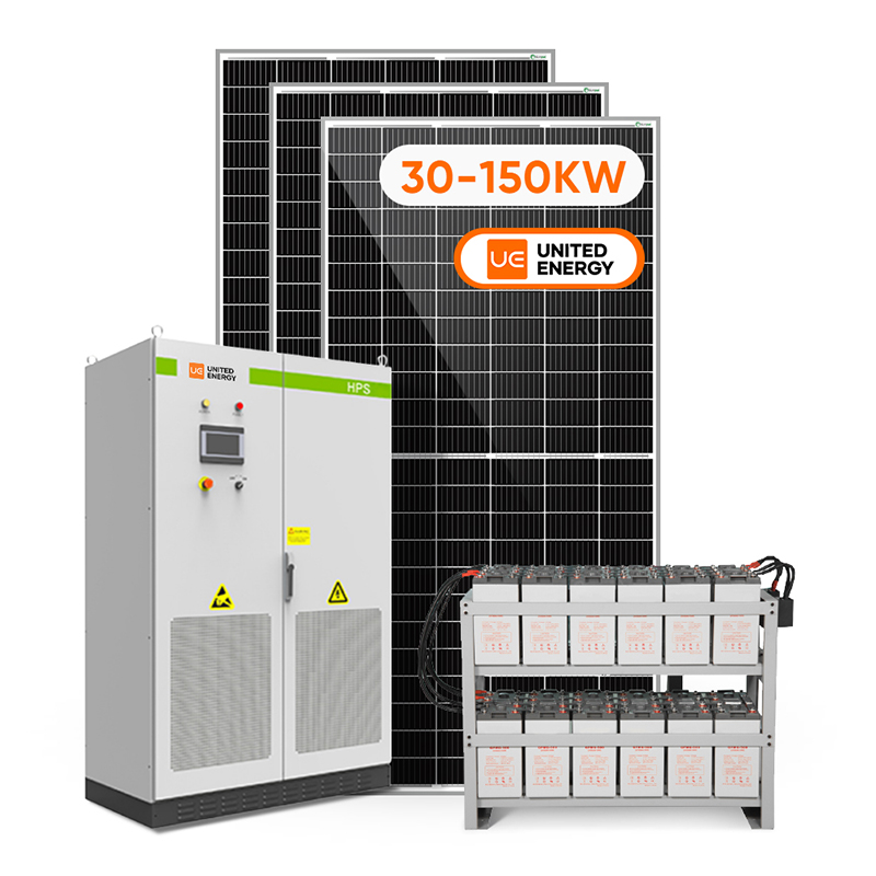 Sistema híbrido de uso comercial Sistema de panel solar industrial de 3 fases 100KW