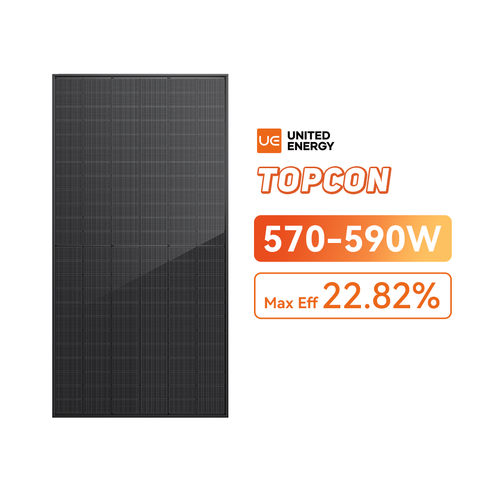144 Half-Cut Cells 570~590W N-type TOPCon All Black Bifacial Solar Panels