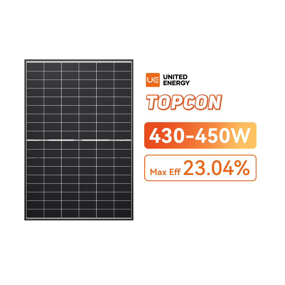 108 Half-Cut Cells 430-450W N-type TOPCon All Black Bifacial Solar Panels
