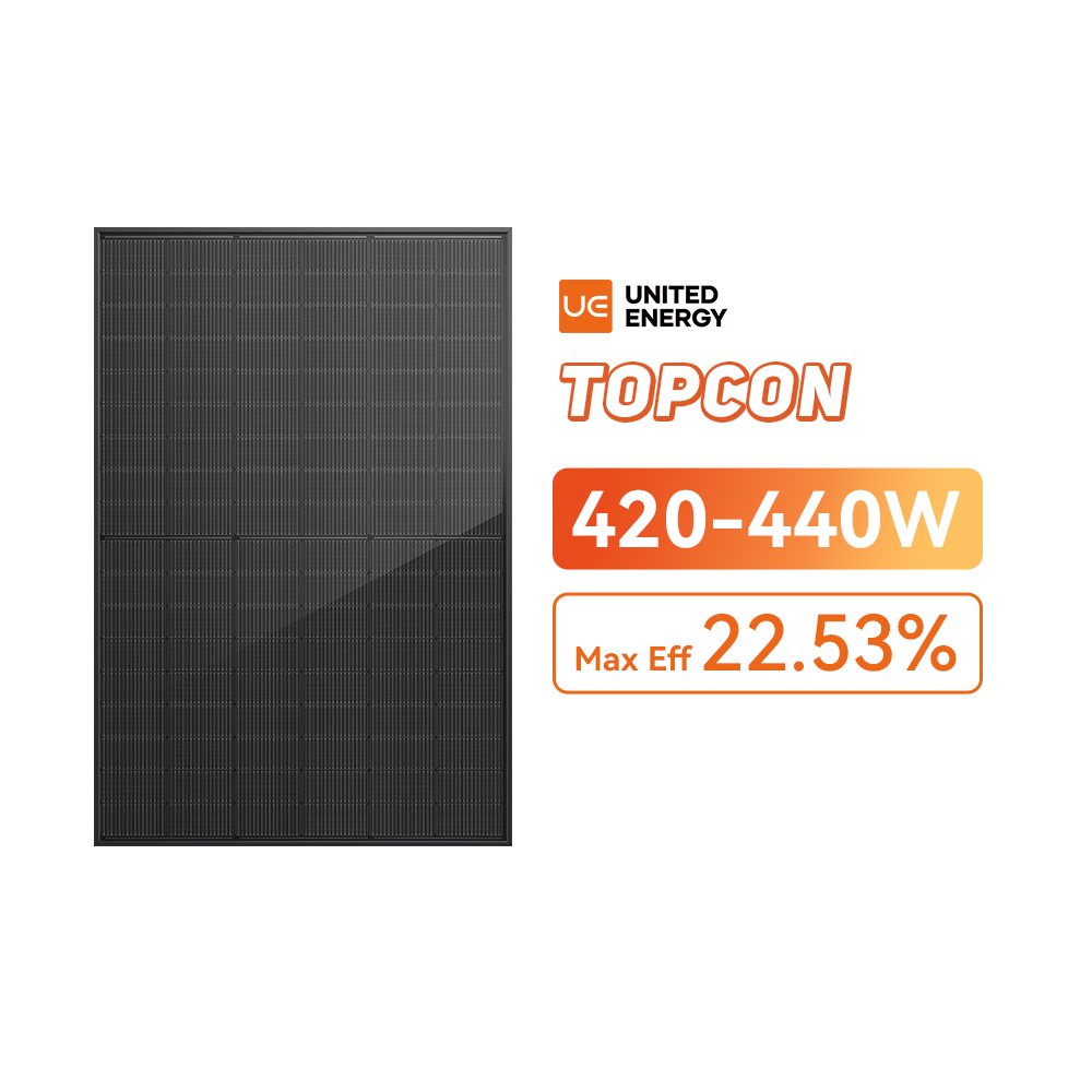 108 Half-Cut Cells 420-440W N-type TOPCon All Black Bifacial Solar Panels