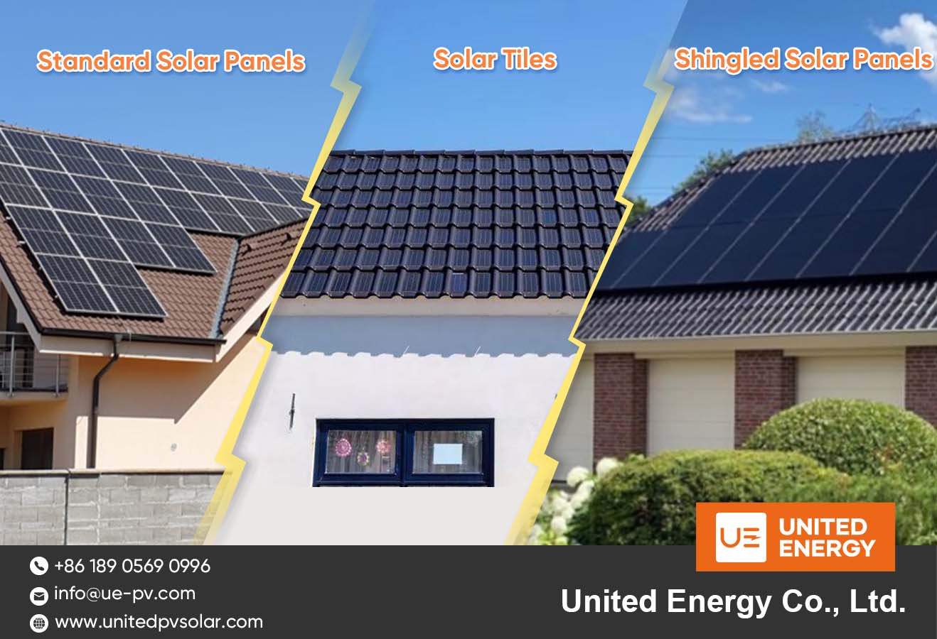 Paneles solares con tejas VS. Tejas solares VS. Paneles solares estándar