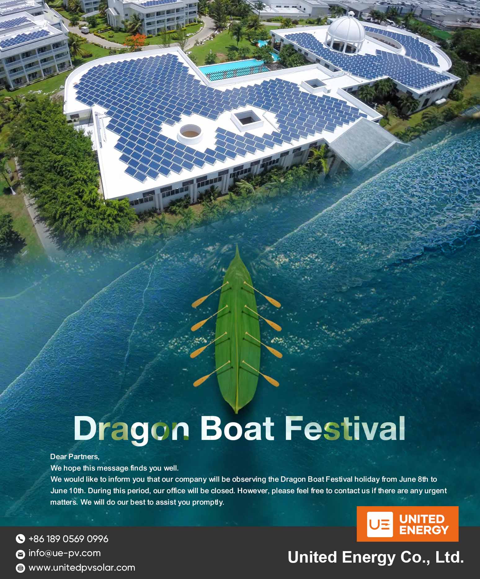 Aviso de vacaciones del Festival del Bote del Dragón